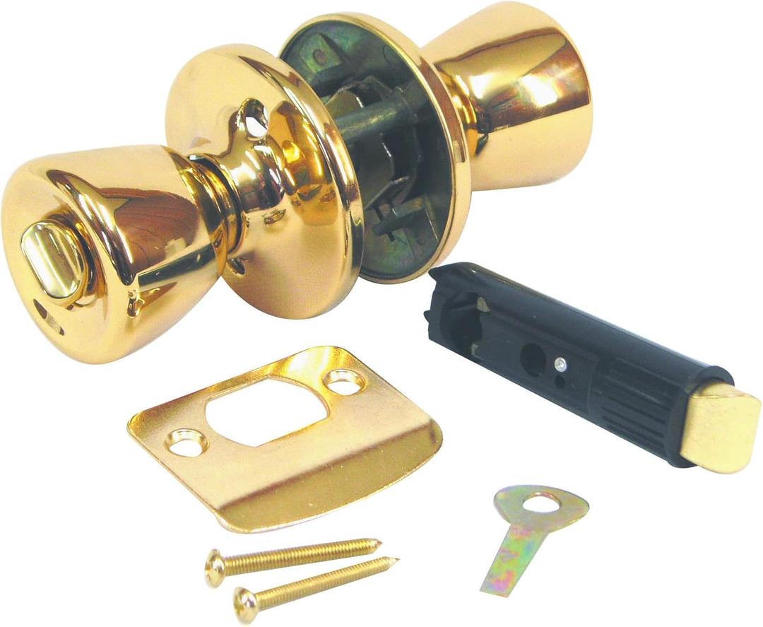 D600B D-600B Bright Brass Mobile Home Interior Door Privacy Lock