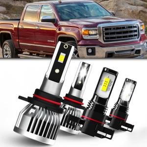 Compatible with GMC Sierra 1500 2014 2015, 9012 High/Low Beam + H16/5202 Fog Light Bulbs,Pack of 4