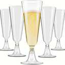 Qeirudu 5.5 oz Plastic Champagne Flutes, 40 Pack Disposable Champagne Glasses Clear Mimosa Glasses for Valentine's Day, Weddings, Buffets