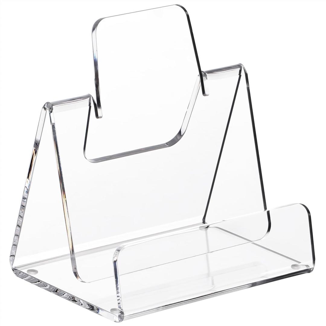 HeZone Acrylic Brochure Holder 5x6 Inch,Clear Pamphlet Holder Display Stand for Trifold 4&5&6 Inch Flyers,Pamphlets,Booklets,Menu,Leaflets for Office,Home,Store,1 Pack,A5