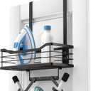 Ironing Board Holder Wall Mount - Laundry Room Organization and Ironing Board Holder Laundry Room Iron and Storage with Large Storage Wooden Base Basket and Removable Hooks(T&V Shaped)