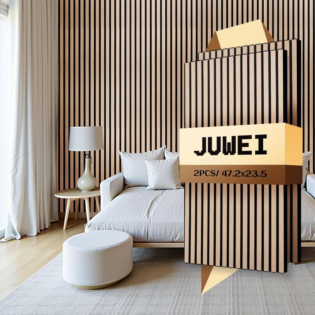 Wood Slat Acoustic Panels  3D Textured Wall Panels for Noise Reduction & Modern Decor, Soundproof Panels for Bedroom, Office & Home Theater (13# Classic Oak1, 47.2 x 23.6 x 0.7 inches)