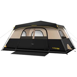 FanttikOutdoor Zeta C10 Pro 10 Person Tent for Camping Setup in 60s (Khaki)
