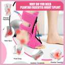 Plantar Fasciitis Night Splint-Upgrade 3 Adjustable Planter Facetious Relief Brace,Plantar Fasciitis Relief Women Men Straps,Support Relief Foot Drop Achilles Tendonitis Day Night(Pink-1PC)