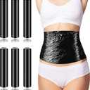 6 Rolls 60 Meters Black Osmotic Plastic Body Wrap, Workout and Sweat Enhancer Stomach Reduces Cellulite Body Wrap Film Effect Applicator