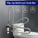 30 Inch Toilet Grab Bar, Fold Down Grab Bar with Paper Holder, Knurled Anti-Slip Grab Bars for Toilet, Stainless Steel Handrails Toilet for Seniors Disabled Elderly Pregnant, Brushed Nickel