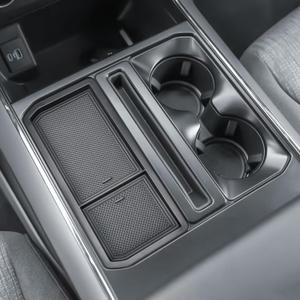 EDBETOS Center Console Pocket Cover for Ford F150 2021-2024 2025 Adapter Insert Tray, F150 Cubby Cover Hidden Secret Storage, Reduced Clutter (Fits Driver's Side Pocket,Not Fit Model w/Gear Lever)