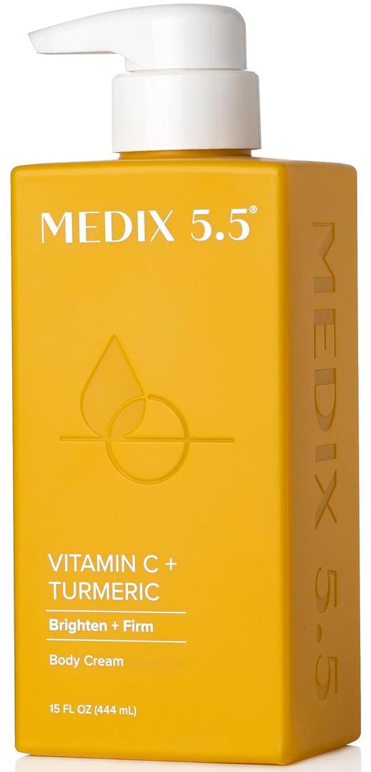 MEDIX Vitamin C Cream + Niacinamide Brightening Body Lotion | Anti Aging Moisturizer Vitamin C Lotion For Women & Men To Soften The Look Of Dark Spots, Wrinkles, & Uneven Looking Skin Tone, 15 Fl Oz
