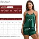 Women Silk Pajamas Shorts Set 2 Piece Womens Short Pajamas Set Women's Satin Pajamas Sets S-2XL (Green, S)
