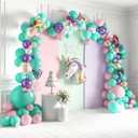 HOUSE OF PARTY Unicorn Balloons Arch Kit| Pink, Purple & Gold Confetti Balloon | Latex Balloons for Birthday, Photo Booth, Bridal Shower Party Decorations