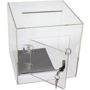 Premium Clear Acrylic Ballot Box Donation Box Cube (12 Inch)