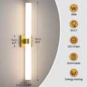AIJIASI Gold Bathroom Light Fixtures Over Mirror - 31inch Vanity Light Fixture 28W 5CCT Dimmable LED Bathroom Sconce with Acrylic Shade Vanity Light Bar for Mirror Bedroom Living Room