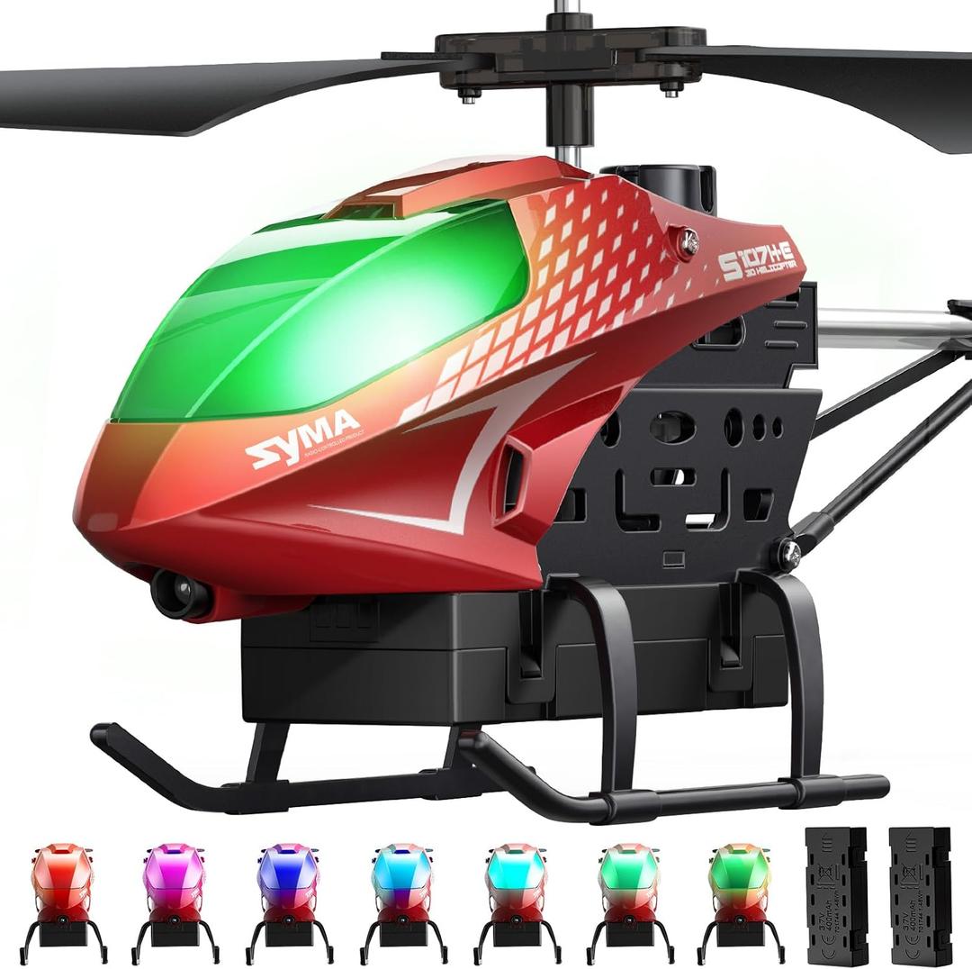SYMA RC Helicopter, Remote Control Helicopter with 40 Mins Flight Time(2 Batteries), Auto Obstacle Avoidance, 7 LED Lights and Altitude Hold, Gifts Toys for Kids 8-12 (Red)