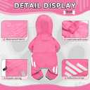 Dog Raincoat, Waterproof Dog Rain Jacket with Hood, Rain Coat with Leash Hole, Reflective Strap for Small Medium Dogs, Lightweight Puppy Clothes(Pink,M)