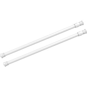 2Pcs Spring Tension Curtain Rod, Adjustable Expandable Pressure White Curtain Tension Rods For Kitchen, Bathroom, Window, Home