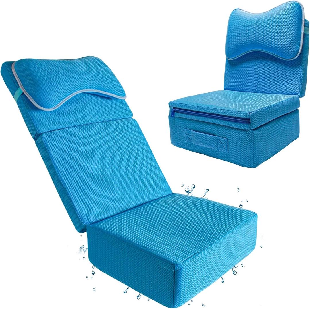 Hot Tub Booster Seat for Adults, Adjustable 3 Heights up to 8.7", Backrest and Removable Bath Pillow, Thickened Bathtub Cushion3D Air Mesh Hot Tub Accessories Full Body Support for Back Pain Relief