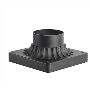 Zanritelit Cast Aluminum Pier Mount Base, 3" Diameter Pier Mount Adapter for Outdoor Post Light, Black Pier Mounting Base for Deck Porch Patio