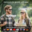 AI Translator Glasses, Bluetooth Sunglasses with 110+ Languages, Wireless AI-Powered Smart GlassesSimultaneous Interpretation, 6H Battery Life, Anti-Blue Light & UV Protection