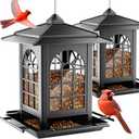 Birdream 2 Pack Bird Feeders for Outdoors Hanging - 7LB Total Capacity Classic Courtyard Design Fun Assembly Large Bird Feeder, Attracting Wild Birds Cardinals Goldfinches Sparrows (Black)