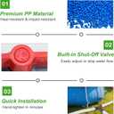 Pool Hose Connector with Shut-Off Valve, 1.5" to 1.5" T-Joint Pool Hose Adapter for Above Ground Pool Filter Pump & Vacuum, Tool-Free Pool Replacement Parts (1.5" T-Joint with Valve)