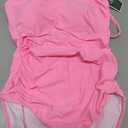 Eomenie Women's One Piece Swimsuits Tummy Control Ruched Bathing Suit 1 Piece Swimwear (Medium, Pop Pink)