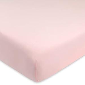 HonestBaby Unisex-Baby Fitted Crib Sheets Set Standard Mattress, 100% Organic Cotton Baby Boys, Girls, Neutral, 1 Pack - Peach Skin Painted Buffalo Check, One Size