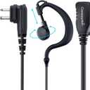 commountain CLS1410 CLS1110 Earpiece with PTT/Mic for Motorola Walkie Talkies Radios DTR550 DTR700 RDU4100 RDU4160D RMU2040 RMU2080D RMU2080 DLR1020, CLS 1410 CLS 1110, G Shape Headset, 2 Pin
