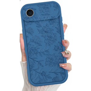 MZELQ for iPhone Air Case 2025, Silicone Wave Ripple Cute Pattern, Camera Protection Soft Slim Phone Cover for Girls Women -Blue