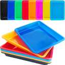 10 Pack Plastic Art Trays: 8 Color Sensory Trays for Kids Crafts & DIY Projects