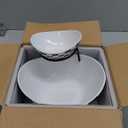 Tiered Serving Bowls Chip and Dip Serving Set with Stand, Ceramic Appetizer Serving Dishes Platters and Trays for Parties Entertaining - Checkered Kitchen Decor (2-Tier Set (Large, Medium), Black and White Pattern)