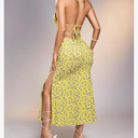 Floerns Women's Summer Blackless Floral Print Halter Neck Midi Dress
L