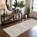Washable 2x8 Hallway Runner Rug: Vintage Water Resistant Kitchen Entryway Rug Ultra Soft Living Room Bedroom Carpet with Non Slip Backing Indoor Low Pile Floor Mat for Bathroom Dining Room(2x8, Beige)
