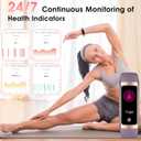 Fitness Tracker, 24/7 Heart Rate Blood Oxygen Blood Pressure Body Temp Monitor Sleep Calorie Tracker with 1.1" AMOLED Touch Color Screen Pedometer Smart Watch Waterproof for Women Men (Bordeaux)