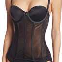 Carnival Women's Full figure Seamless Molded Sheer Corset Bra (32C, Black)