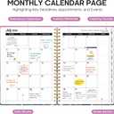 Planner 2026–2027, Academic Monthly Weekly Spiral Calendar, July 2026 – June 2027, Hardcover Agenda Notebook with Tabs, 8.5" x 11", Perfect for Students, Teachers, School & Daily Planning - Twilight Bloom