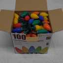 C9 Christmas Lights Outdoor Waterproof, 81 Feet 100 LED C9 String Lights with Timer & 8 Light Mode, Connectable Christmas Tree Lights for Indoor Outside Roofline Patio Decorations, Multicolor