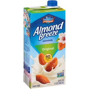 Almond Breeze Dairy Free Almondmilk, Original, 32 Fl Oz (Pack of 12), Best By: Jan 22 2026