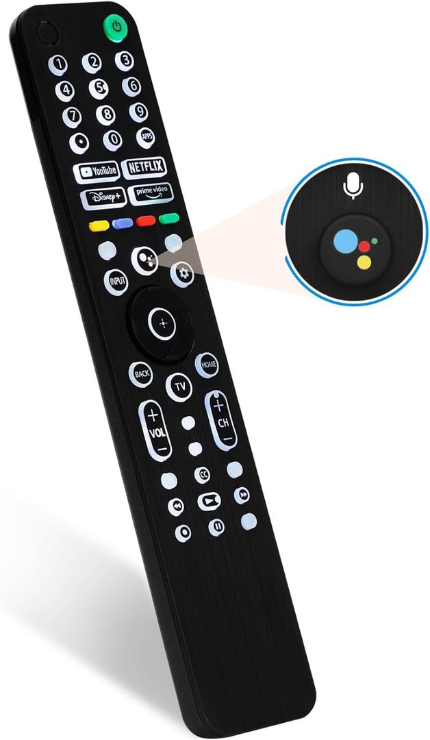 Universal Backlit Remote for Sony TV, for All 2019-2025 Sony Remote Control for Smart TV with Voice Control, Replacement Remote for Bravia XR/XBR/KD Series Google TVs, Backlight