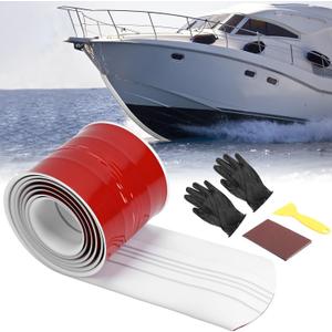 Marine Keel Protector 6in Wide, FRP Hull Keel Guard for Boats, Self-Adhesive Protection Strip with Installation Tools, Protects Against Ramps, Scratches & Rocks