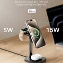 ESR 3 in 1 Wireless Charging Station, [Certified] Apple Watch Charger & 15W MagSafe Charger Stand for iPhone, Wireless Charger for Multiple Devices iPhone 17-12&Watch&AirPods,Black