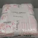 Laura Ashley - Plush Throw Blanket, 50x70, Soft and Warm with a Lightweight Feel, Reversible Floral Design with Stripe Reverse, Bedford Pink Pink