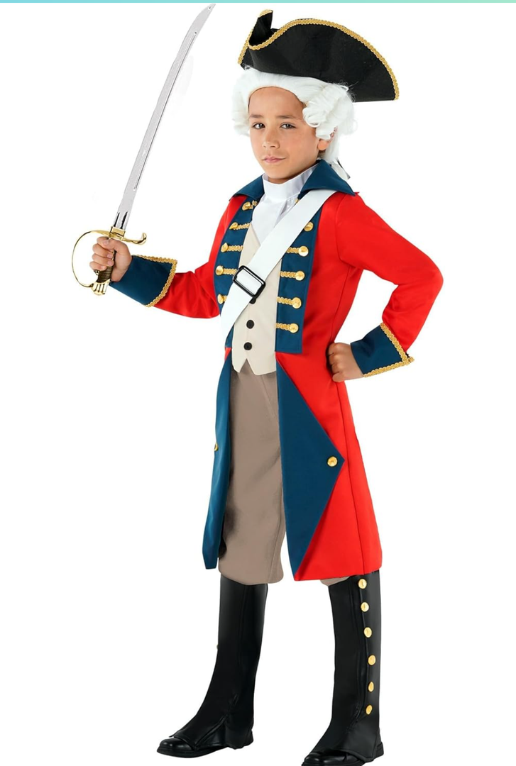 Morph - Revolutionary War Costume Kids - Colonial Costume Boys - British Red Coat Costume - Napoleon Costume Kids, L