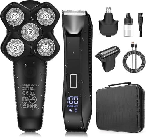 Manscape Body and Ball Trimmer for Men, Bald Head & Body Shaver, Mens Grooming Kits Pubic Groin Hair Trimmer, Body Groomer Electric Razors for Smooth Shaving, IPX7 Waterproof