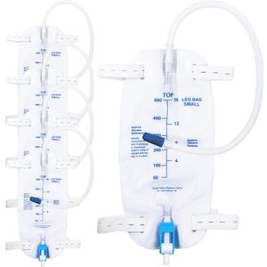 5 Pack 500ml Leg Bag with 18 Tubing  Portable & Wearable for Outdoor Activities, Travel, and On-The-Go  Leak-Proof with Adjustable Straps for Easy Drainage, Blue