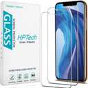 HPTech (2 Pack) Screen Protector for iPhone 11 Pro Max, iPhone XS Max 6.5-inch Tempered Glass, 9H Hardness, Bubble Free, Case Friendly (Clear)