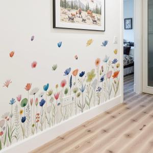 Light Color Flower Wall Stickers Removable Decorative Window Stickers Suitable for Painting Cabinet Corridors - Plant Flower Decoration