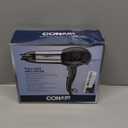 Conair Hair Dryer, 1875W Full-Size Hair Dryer with Ionic Conditioning, Blow Dryer, Tourmaline Ceramic Technology for Quick Drying, Black/Chrome