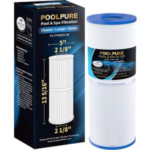 POOLPURE PLFPRB25-IN Hot Tub Filter Replace Unicel C-4326, Guardian 413-106, Filbur FC-2375, FC-2370, 3005845, 17-2327, 100586, 33521, 25392, 817-2500, 5X13 Drop in Spa Filter 1 Pack