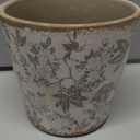 Farmhouse Ceramic Planter 5.5 Inch Large Plants Pot Crack Beige Gray Flowers Plant Pots with Drainage Hole Indoor Plants Kitchen Rustic Antique Decor Gift