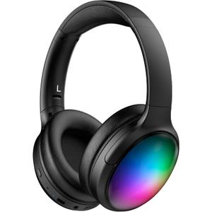 Bluetooth Headphone with Cool RGB Light, Foldable Lightweight Wireless Over Ear Headphone, 90 Rotatable Earcups, HiFi Stereo with Deep Bass Audio for Travel, iPad Cellphone Laptop PC